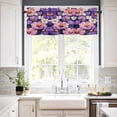 thumbnail image 3 of Purple Spring Floral Kitchen Valances for Windows 60x18 Inch Kitchen Curtains Valances Rod Pocket Flowers Summer Botanical Abstract Art Bathroom Window Valances for Window Treatment Decor, 3 of 6