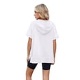 thumbnail image 6 of Women'S Loose Zip Hooded T-Shirt White XL, 6 of 7
