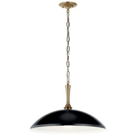 52638BK Kichler Lighting Delarosa - 1 Light Pendant In Traditional Style-12.25 Inches Tall and 20.25 Inches Wide-Black Finish