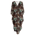 thumbnail image 4 of Xoenoiee Aztec Cow American Tribal Geometric Print V-Neck Batwing Kaftan Women's Plus Size Caftan Loose Fit Boho Beach Dress Bathing Suit Cover Up Mumu Dresses Loungewear, 4 of 7