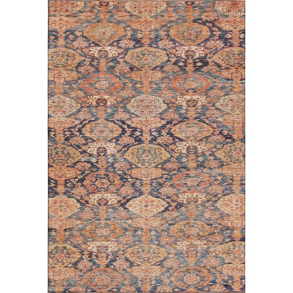 Addison Rugs Mayfield Premium Machine Washable Transitional Damask Terracotta Rectangle Rug, 5' x 7'6"