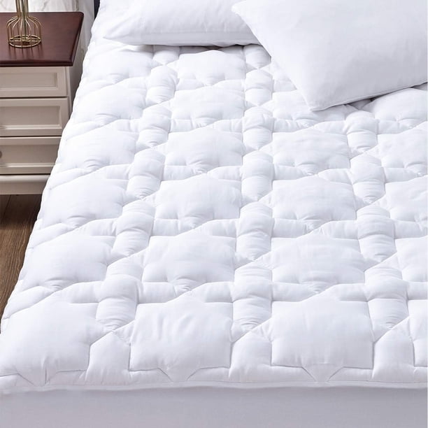 Funda de colchón CozyLux Twin XL de algodón con bolsillo profundo, 39 x 80 cm, color blanco