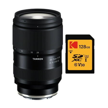 UPC: 0040962936221 | Tamron 28-75mm F/2.8 Di III VXD G2 Lens for Sony E with Kodak 128GB Memory Card