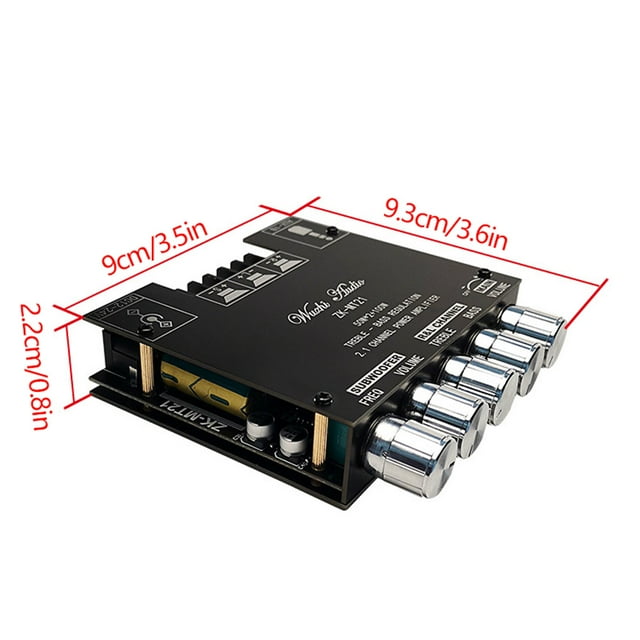 Amplificateur de Puissance 2.1 Canaux Subwoofer Fréquence Pois Haut Bas Réglable Accessoires de Remplacement Compatibles Bluetooth