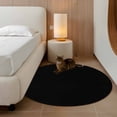 thumbnail image 3 of Black Large Area Rugs for Bedroom Living Room, Soft Non Slip Carpet Bedside Rug, Pure Black Round Floor Cover Kitchen Accent Rug 3.3' for Dining Room/Office, 3 of 9