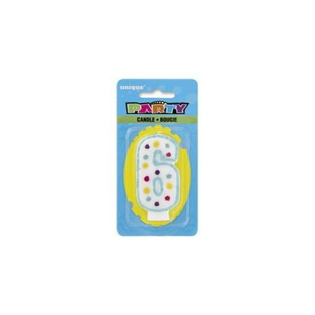 Unique Industries 34006 Party Numeral 6 Candle Pack of 6