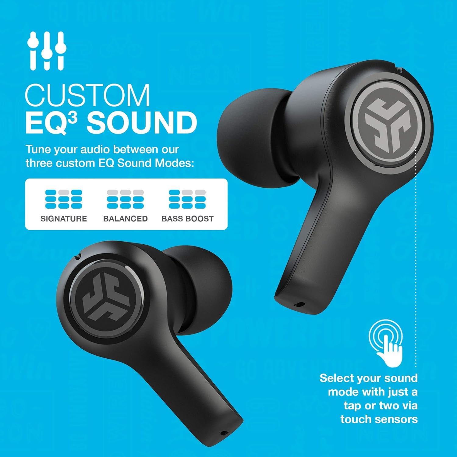 JLab Audio JBuds Air Executive True Wireless Bluetooth Earbuds and Charging Case with Custom EQ3 Sound - Black - New 2021 Version