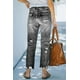 thumbnail image 2 of 2023 tendencia Casual Jeans de mujer azul cintura alta lavado recto ropa de calle rasgado moda Denim lápiz pantalones, 2 of 4