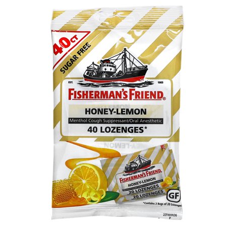 ((Exp:10/25/2026)) 2 Box Fisherman s Friend Menthol Cough Suppressant Lozenges Sugar Free Honey-Lemon 40 Lozenges