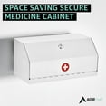 thumbnail image 2 of AdirMed Locking Medicine Box, First Aid Steel Lock Box for Medication, Wall Mounted Medicine Lock Box with Key, 6"D x 12.25"W x 5.9"H, 2 of 6