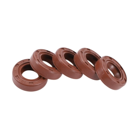 Sello de aceite universal TC de doble labio con resorte de acero Unique Bargains 10x18x5mm alta presión de caucho de fluorina marrón 5 Pcs