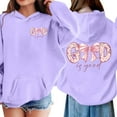 thumbnail image 2 of HCYSFG Girls Faith Hoodies God Is Good Bow Graphic Hooded Long Sleeve Sweatshirts Kangaroo Pocket Ribbed Relaxed Fit Pullover Tops, 2 of 6