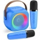 thumbnail image 1 of Máquina de Karaoke Portátil con 2 Micrófonos Inalámbricos - Altavoz Bluetooth con Luces para Fiestas, Regalo para Niños 4-12+ Años y Adultos - Ideal Navidad/Cumpleaños (Azul Marino), 1 of 5