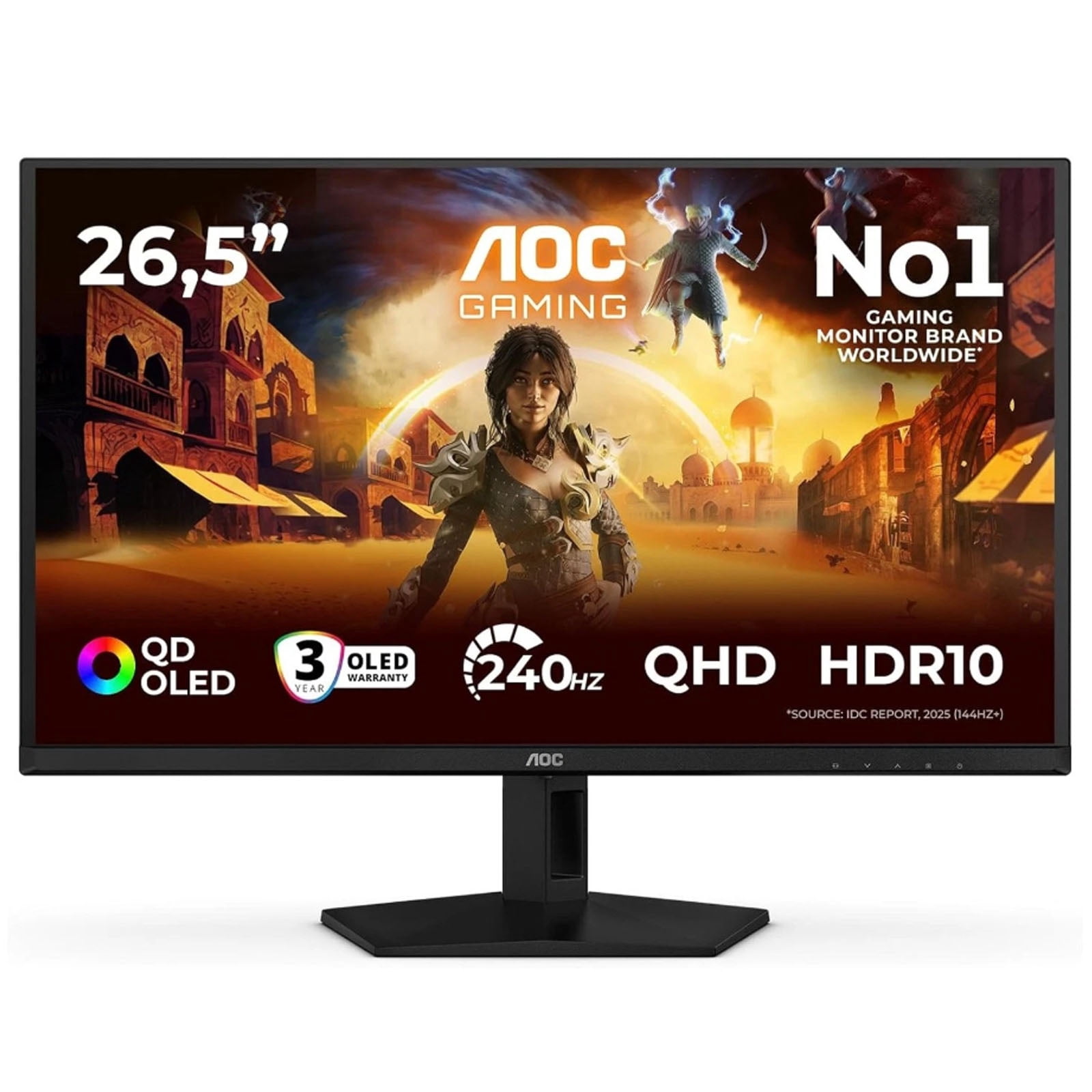 Restored AOC Q27G41ZDF  27” QD-OLED, QHD, 240hz, G-Sync Compatible, 0.03ms, Gaming Monitor - Black
