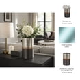 thumbnail image 5 of Two-Tone Textured Glass Vase for Living Room Decor - Elegant Home Accents for Table Centerpiece - Decorative Flower Vase for Bedroom, House and Office Styling - 9", Silver & Bronze, 5 of 12
