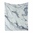 thumbnail image 1 of Marble Print Soft Flannel Fleece Blanket, Antique Marble Textured Ocean Style Organic Granite Rock Formation Art, Cozy Plush for Indoor and Outdoor Use, 70" x 90", Cadet Blue White, by Ambesonne, 1 of 6