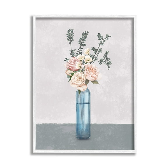 Stupell Industries Spring Roses Glass Vase Austere Vintage Countryside Painting,16 x 20, Design by Ziwei Li