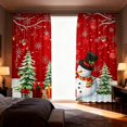 thumbnail image 3 of uhnmki Rideaux Imprimés de Vacances 2D Plats Imprimés Rouges de Noël avec Flocons de Neige et Branches pour Chambre Salon Fête de Vacances, 3 of 3