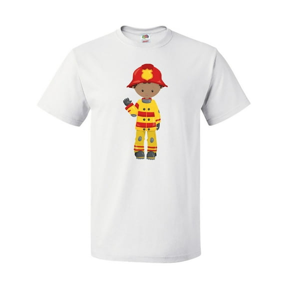 Inktastic African American Boy, Fireman, Firefighter, Helmet T-Shirt