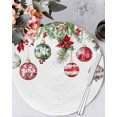 thumbnail image 2 of Christmas Round Placemats Set of 4 Christmas Balls Place Mats Washable Woven Placemat Pine Tree Branch Poinsettia Flower Circle Braided Table Mat for Kitchen Dining Table Party Home Decor 15 Inch, 2 of 8
