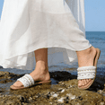 thumbnail image 2 of GJPBGK Women's Pearl Beaded Slide Sandals Casual Summer Flat Sandals Fashion Embellished Slip-On Sandals Comfortable Open Toe Slippers for Beach Travel & Everyday Wear, 2 of 8