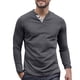 thumbnail image 2 of pstuiky manga larga para hombre, Camiseta básica de cuello en V con botones y manga larga de color liso para hombre camisetas de hombre l, 2 of 9