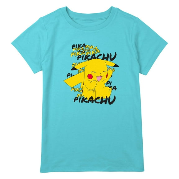 Girl's Pokemon Pikachu Laughing Graphic T-Shirt