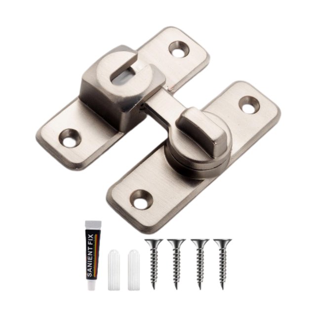 Cerradura para puerta corrediza (con tornillos) Cerradura universal para puerta de alta resistencia Plata