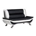 thumbnail image 4 of Lexicon Veloce Faux Leather 2-Piece Upholstered Sofa Set in Black and White, 4 of 10