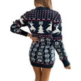 thumbnail image 6 of Christmas Sweater Dress for Women Winter Autumn Long Sleeve O-neck Knitted Pullover Mini Dress, 6 of 6