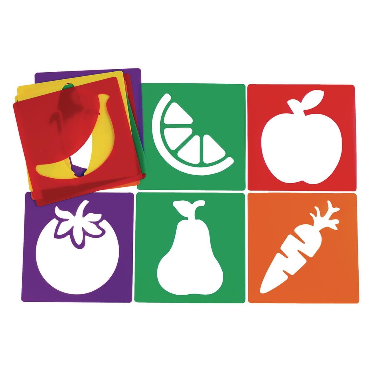 colorations fruit vegetable shapes stencils for kids 8