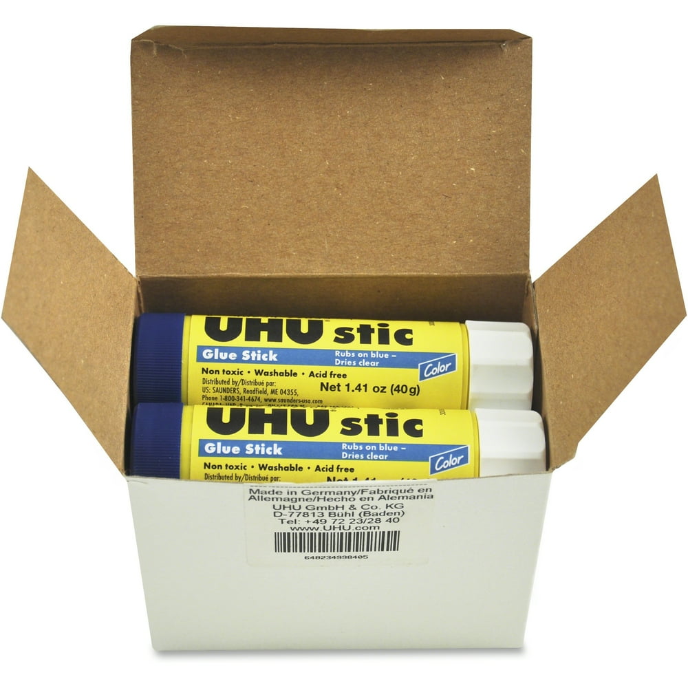 UHU Washable Glue Stick with Patented Screw Cap, 1.41 oz, Blue and