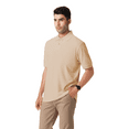 thumbnail image 4 of Zfeel Men’s Cotton Polo Shirt, Comfortable, Short Sleeve Casual Polo Tee, Greige, 1-Pack, M, 4 of 6