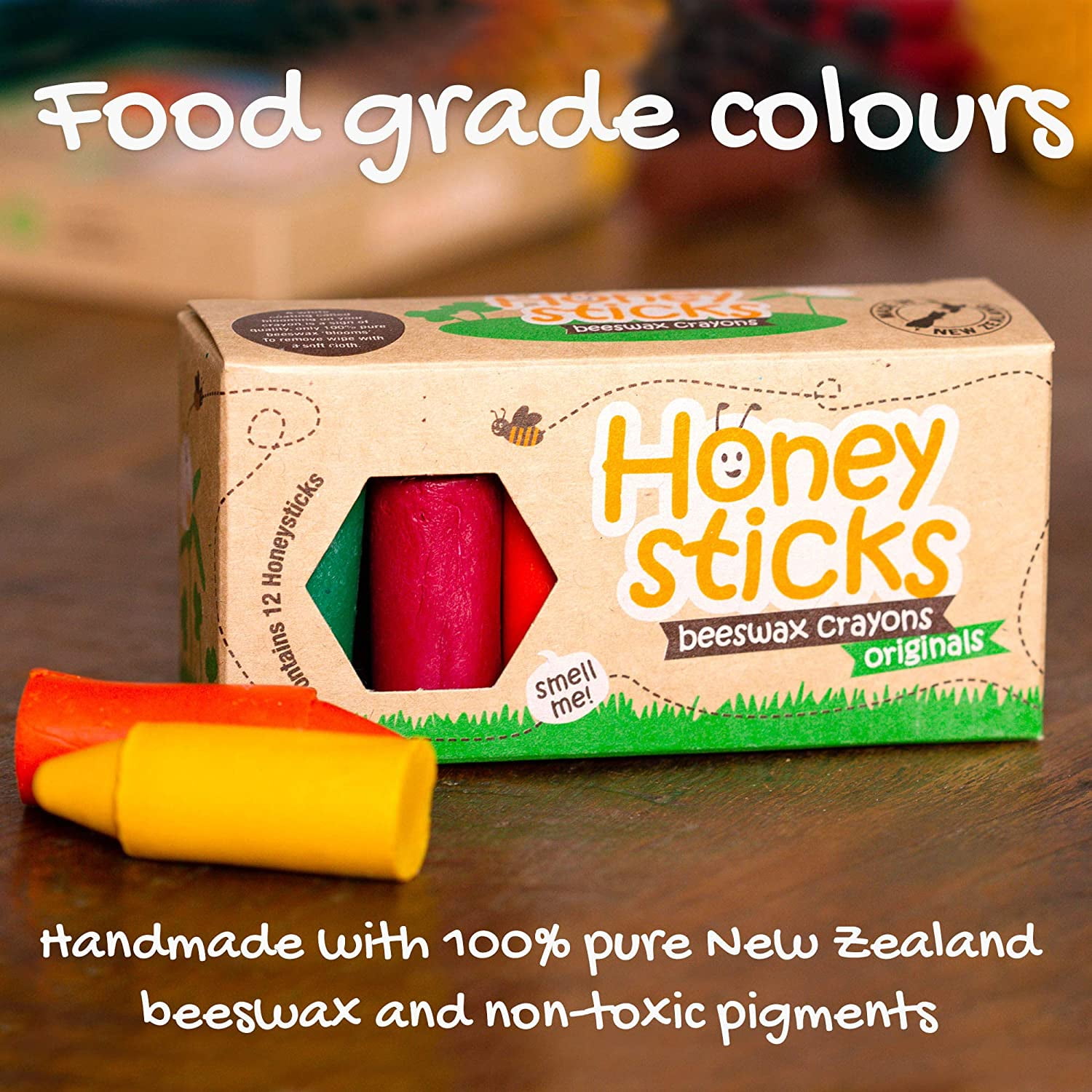 Honeysticks 100% Natural Beeswax Crayons and Coloring Book Pack