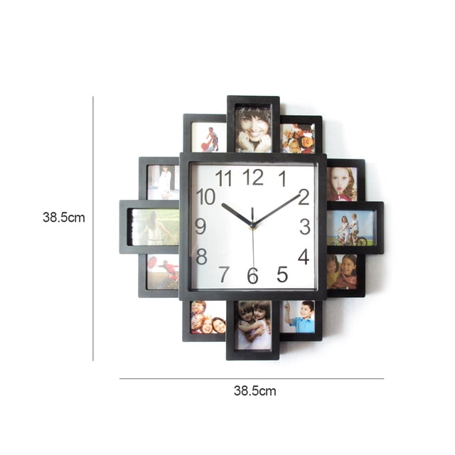 Reloj de pared con marco de fotos moderno y reloj decorativo con marco de fotos
