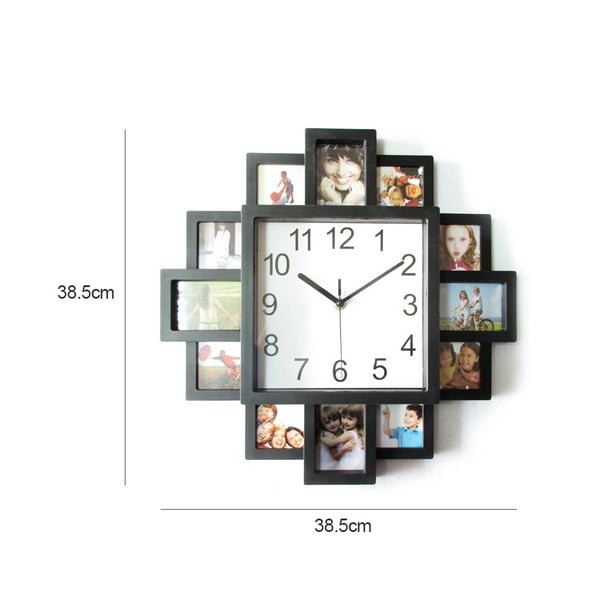 Reloj de pared con marco de fotos moderno y reloj decorativo con marco de fotos