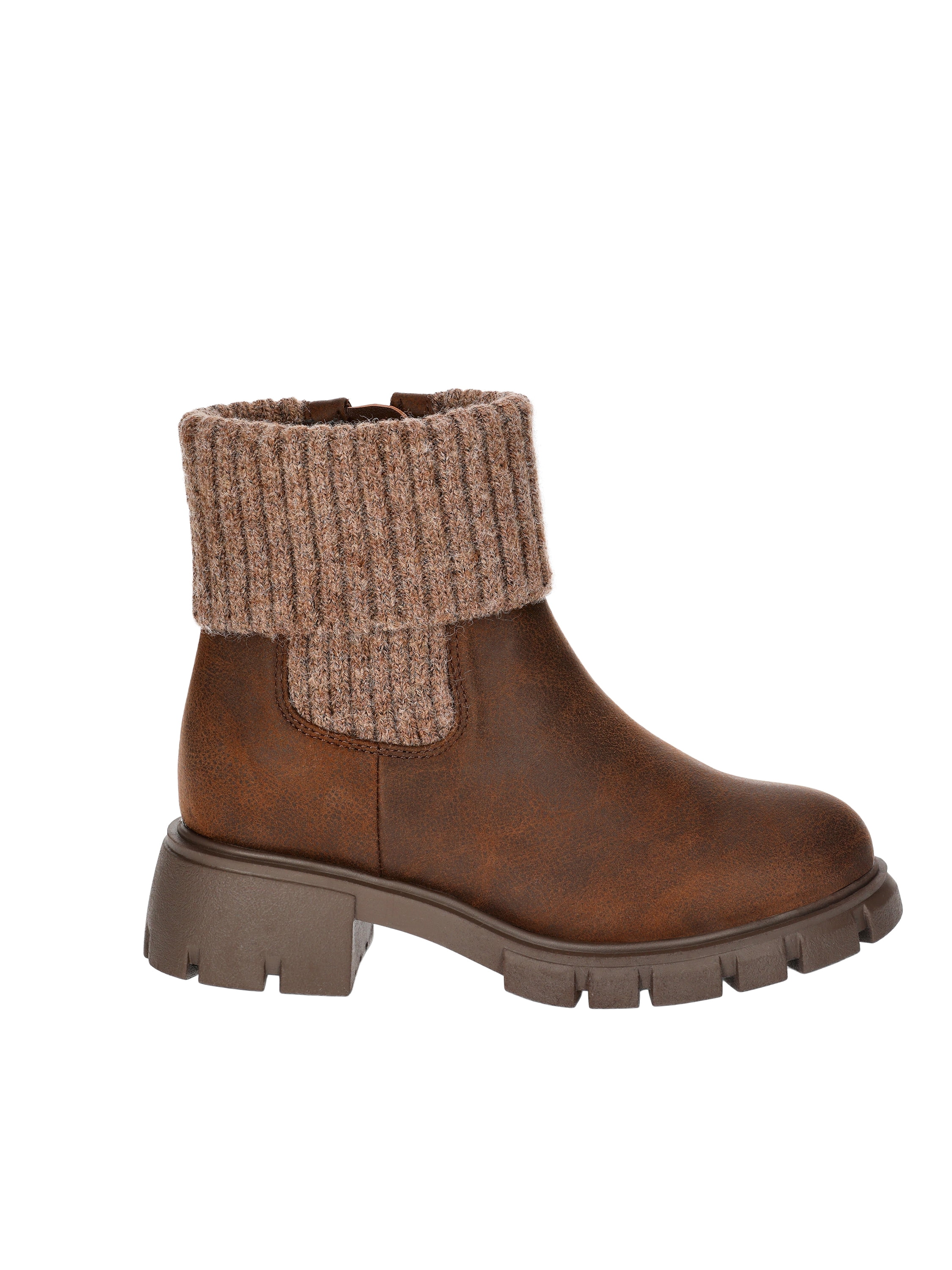 Wonder Nation Little Girls and Big Girls Sweater Knit Faux Leather Boots