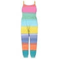 thumbnail image 4 of Odeerbi 1-6 Years Toddler Girls Summer Jumpsuit Colorful Striped Camisole Romper Casual Breathable Comfortable Overalls Strap Bib Overall Pants Playsuit, 4 of 5