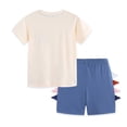 thumbnail image 3 of CYRBOKO Boys's Graphic Tees and Shorts, 2-piece Dinosaurs Printed Cotton Elastic Waist Summer Outfit Sets for Kids Beige Size 4-5 T, 3 of 7