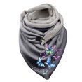 thumbnail image 1 of Women Tie Dye Butterfly Print Cotton Winter Warm Button Up Scarf, 1 of 3