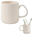 thumbnail image 2 of Reusable Plastic Mug with Easy to Grip Handle, Unbreakable Drinking Cup for Tea, Coffee, Camping, Multi Purpose Mouthwash Mug for Bathroom Kitchen Use, Dishwasher Safe,White, 2 of 5