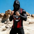 thumbnail image 3 of Mens UPF 50+ Sun Protection Shirts Hoodie with Mask Quick Dry Long Sleeve Print Lightweight Fishing Shirt Hiking Top Black L, 3 of 4