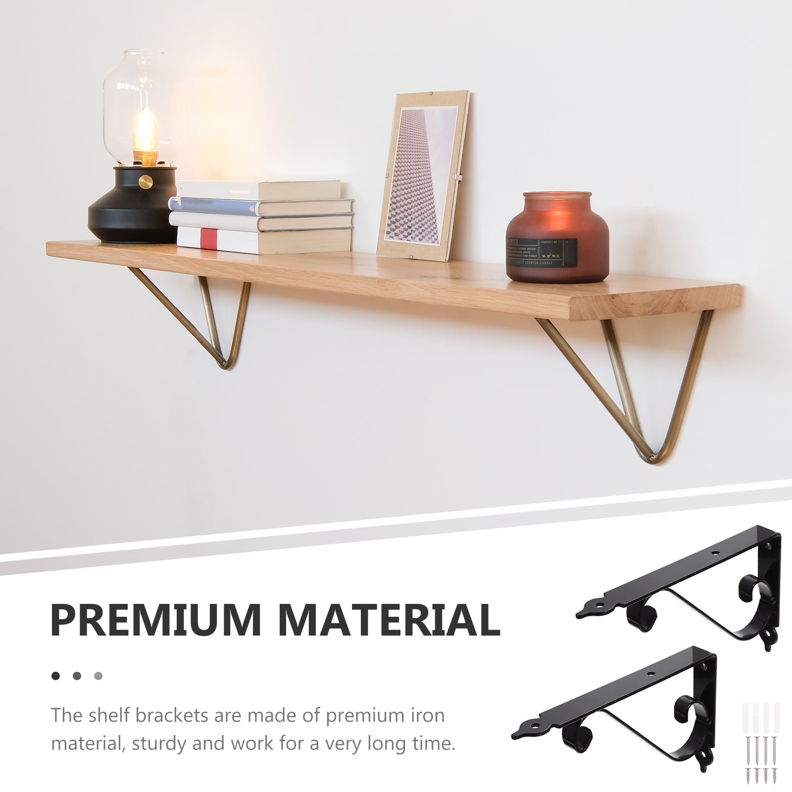 Frcolor Shelf Brackets Floating Brackets Bracket Wall Heavy Duty Corner Iron Mounting Decorative Bracket Black Support Angle