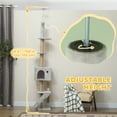 thumbnail image 4 of PawHut Floor to Ceiling Cat Tree 89"-104" Adjustable Height, Light Grey, 4 of 10