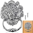 thumbnail image 4 of BE-TOOL Vintage Lion Head Knocker with Screws, 50mm/1.96inches Hole Spacing Door Knocker Gate Knocker Handle for Home Decor Bronze, 4 of 5