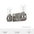 thumbnail image 6 of Hunter - River Mill 2-light Brushed Nickel, Small Vanity Light, Dimmable, Rustic Style, Rectangle Shaped, for Bedrooms, Dining, Living Rooms - 19465, 6 of 6