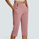 thumbnail image 2 of MKLEKYY Leggings Capris elásticos de cintura alta para mujer, para yoga, entrenamiento informal, pantalones capri, leggings rectos cortos, 2 of 5