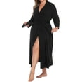 thumbnail image 4 of Avidlove Womens Plus Size Kimono Robes Long Bathrobe Ladies V Neck Loungewear Lightweight Soft Sleepwear XL-5XL, 4 of 8