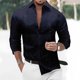 thumbnail image 1 of Blusa y camisa de manga larga con cuello vuelto para hombre, estilo casual, con botones de lunares, de poliéster., 1 of 6
