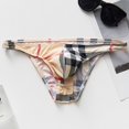 thumbnail image 2 of Calzoncillos de seda helada con estampado para hombre, ajustados, transpirables, elásticos, de cintura baja, sexys, de nailon, de una pieza, 2 of 6